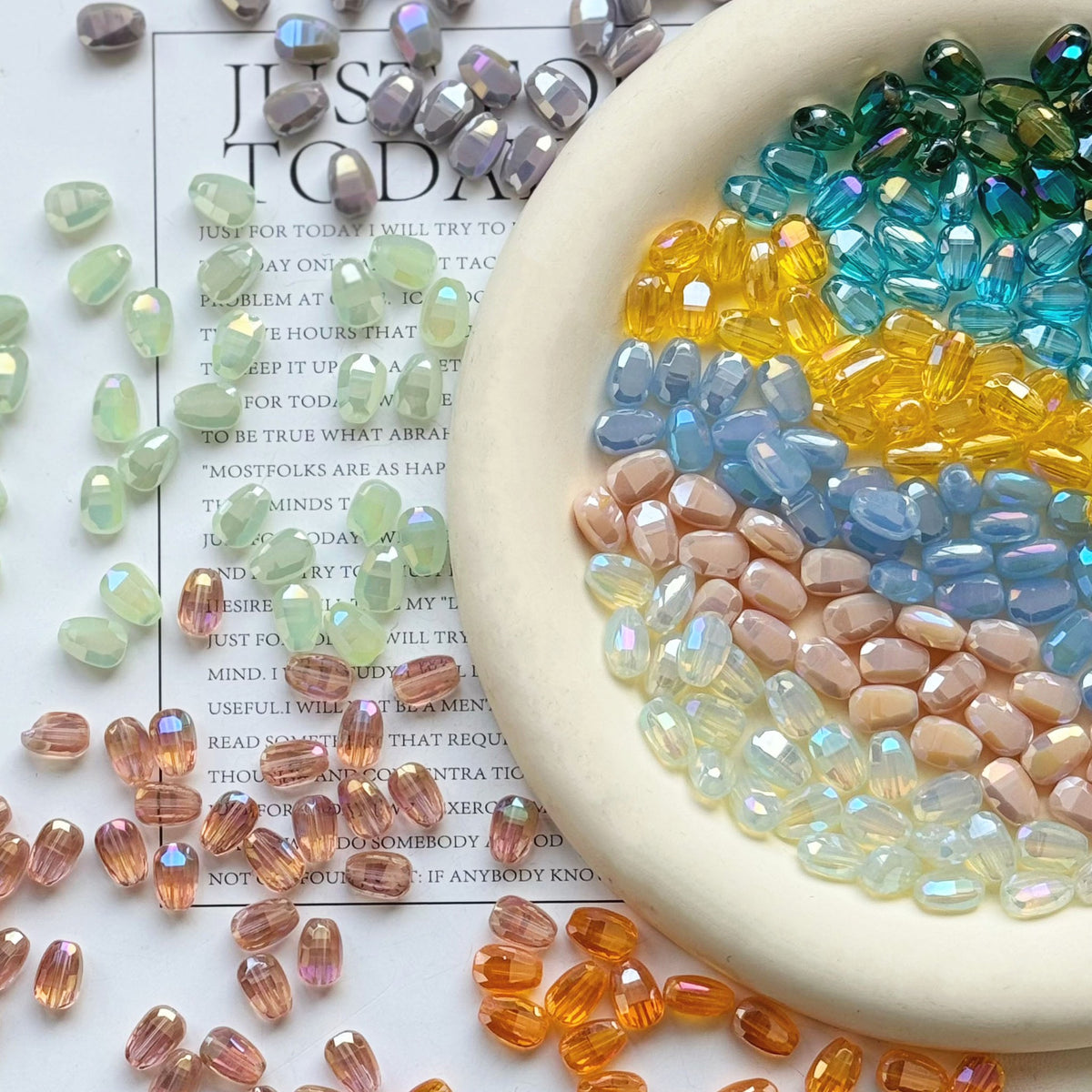 Melon‑seed Shaped Crystal Glass Beads
