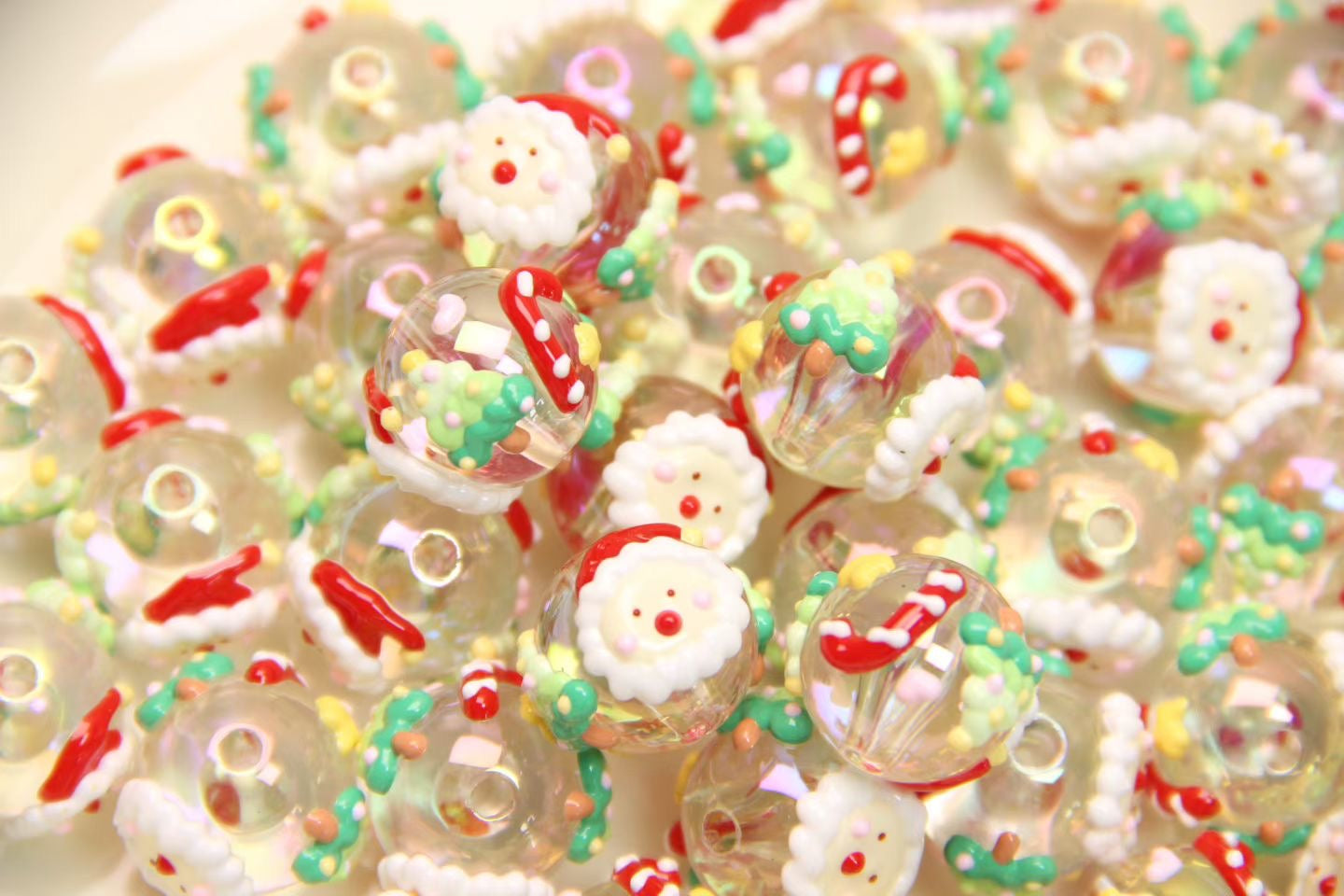 Christmas Hand-Painted Beads