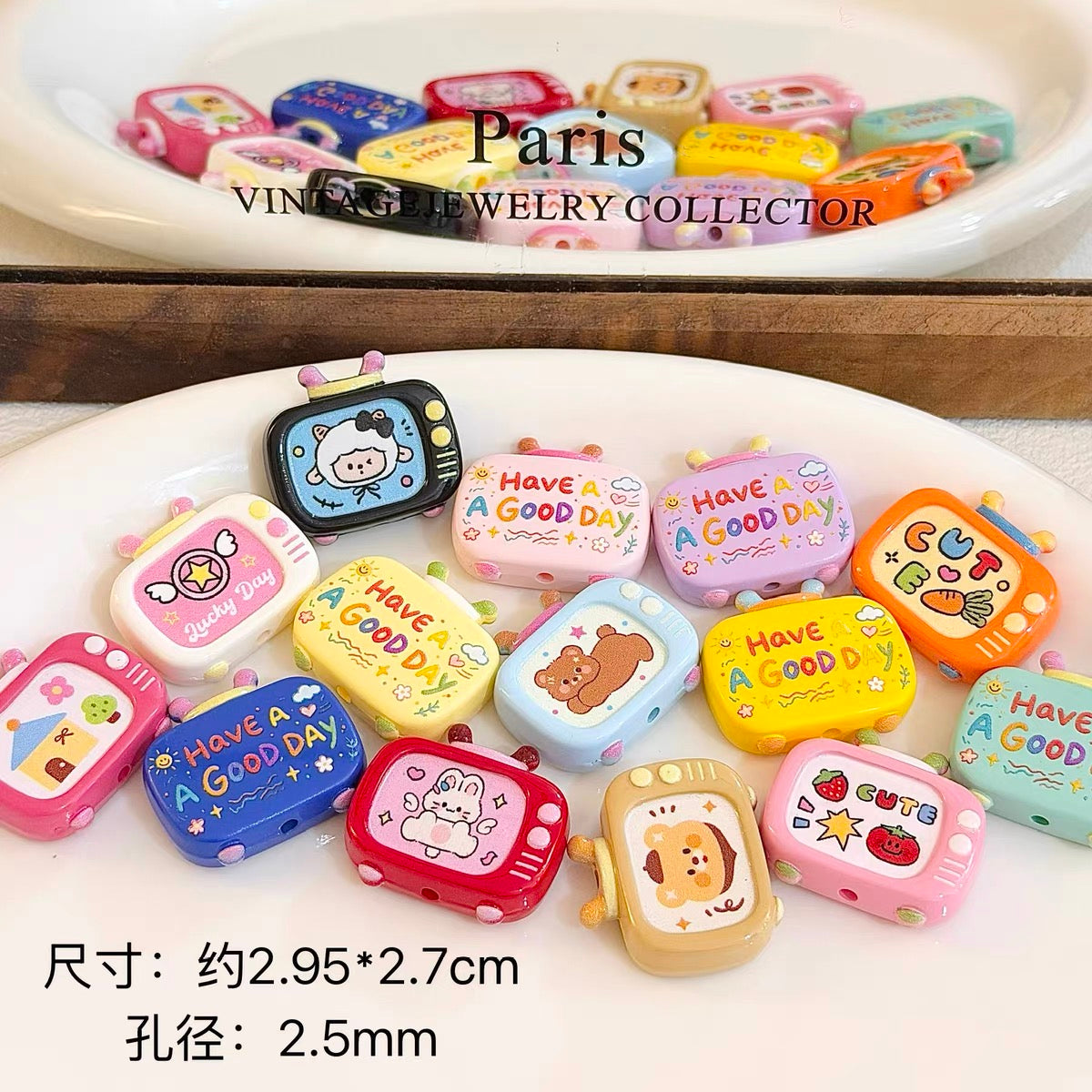 Simulation TV Bead Charm