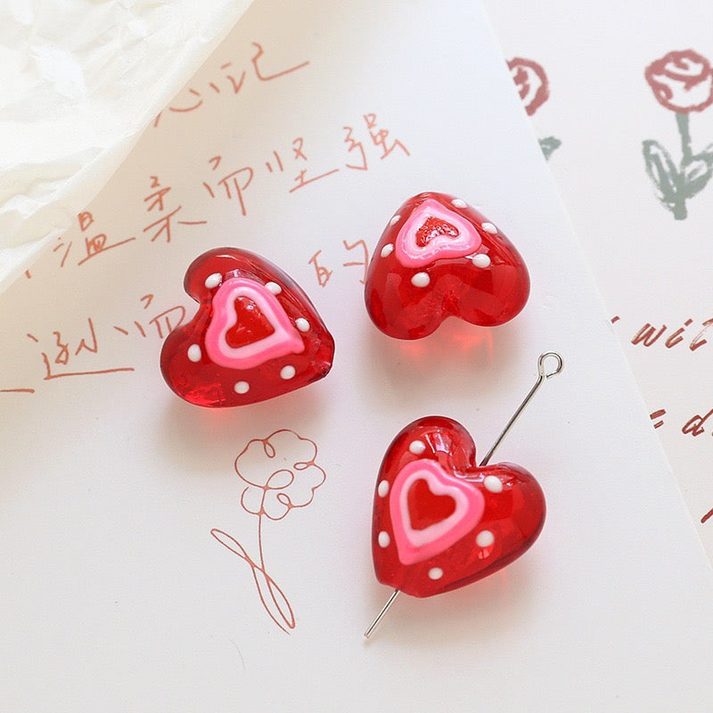 Love-Themed Hand-Painted Beads