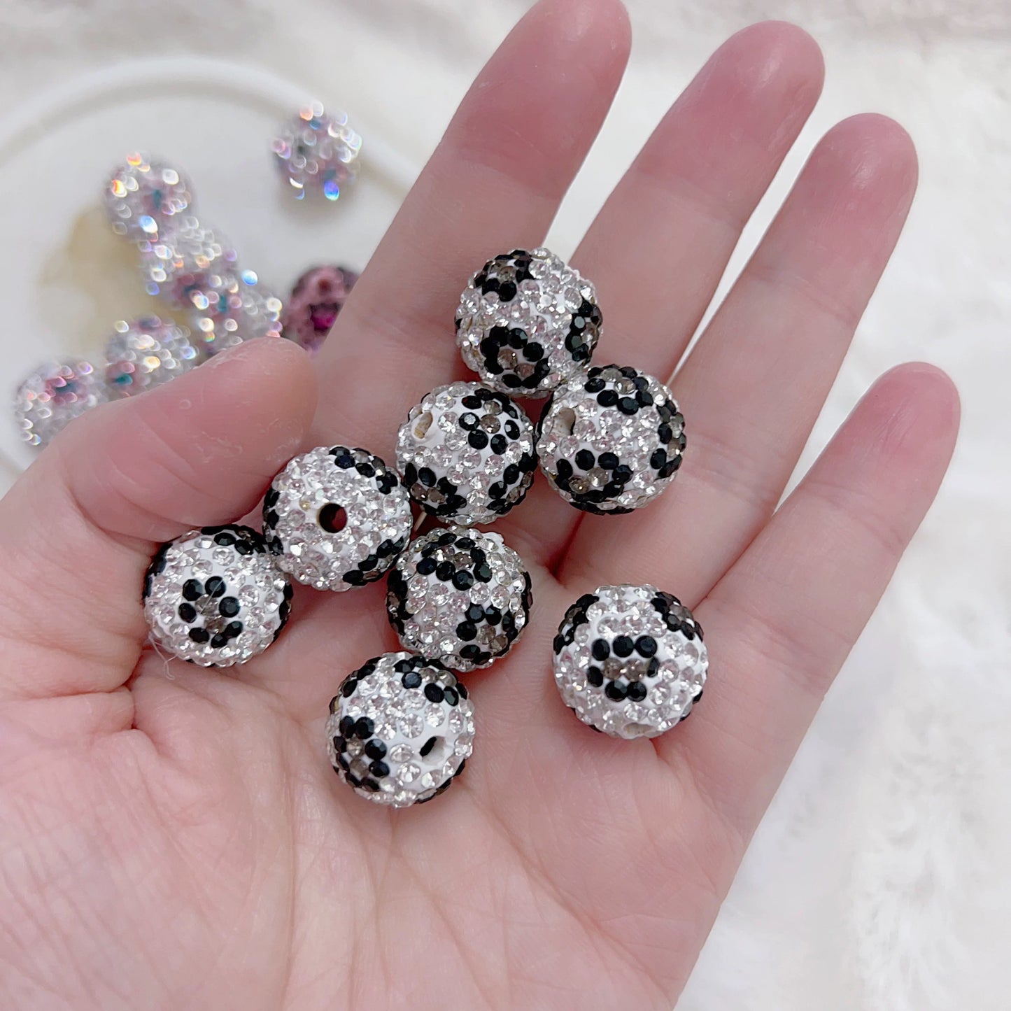 16mm Leopard Print Diamond Beaded