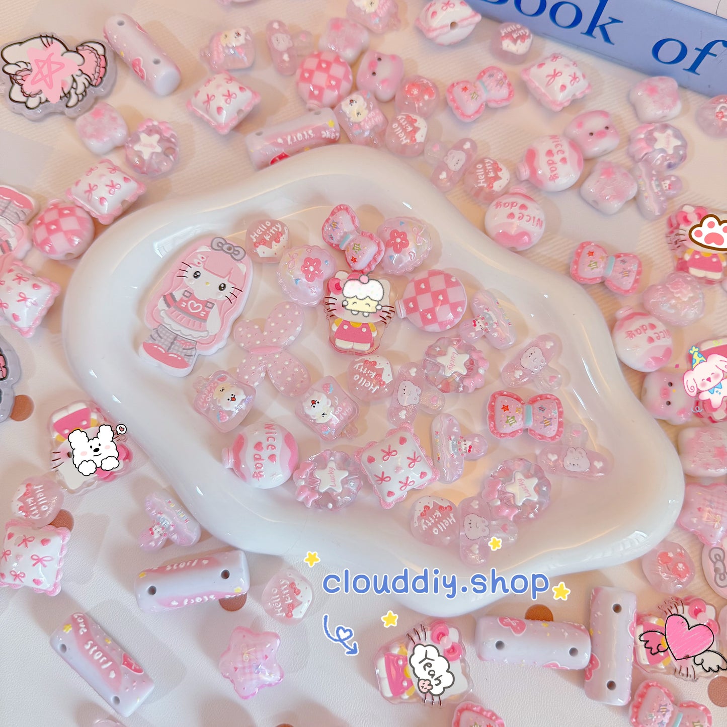 Pink Embossed Beads