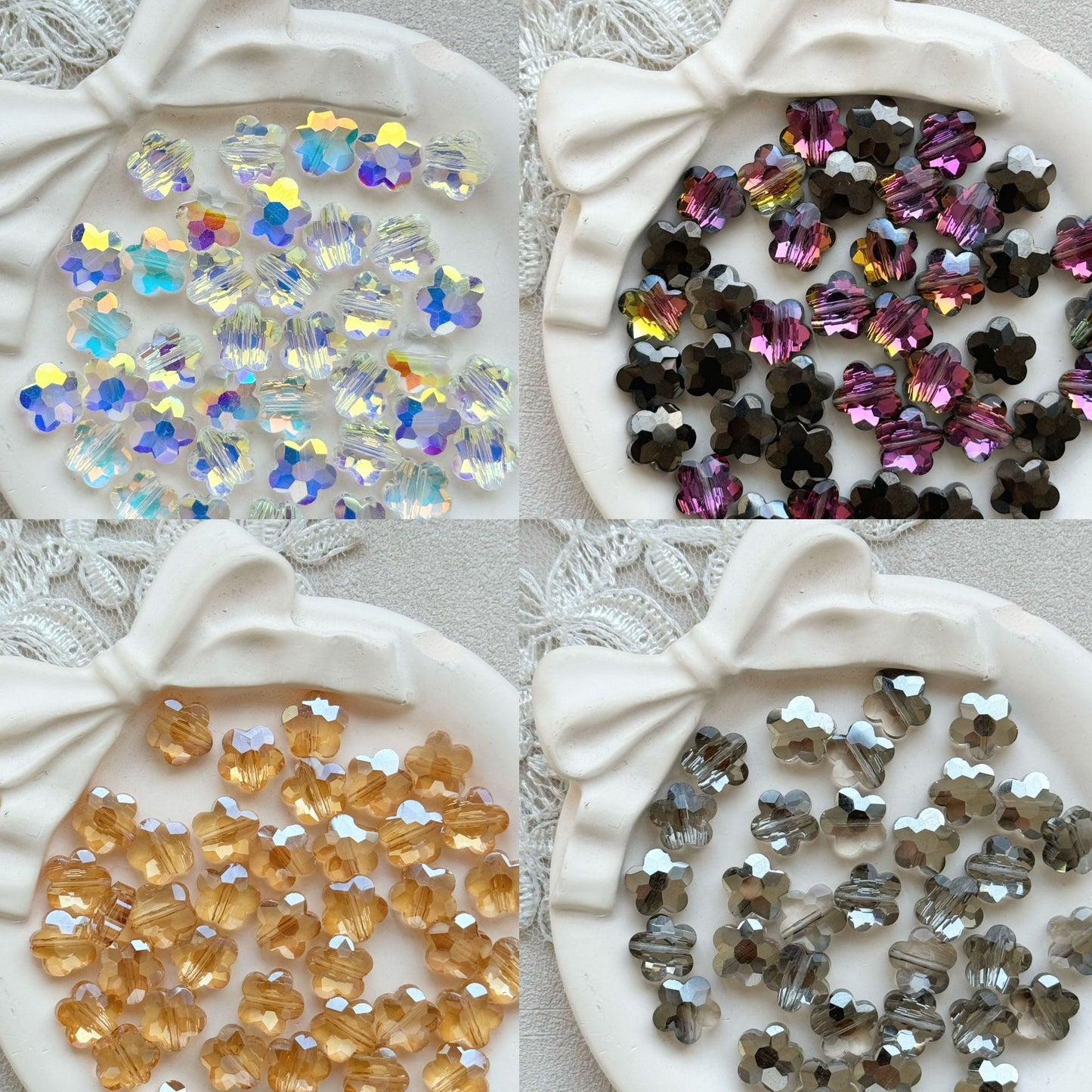 10mm Clover-Shaped Sparkling Gemstone