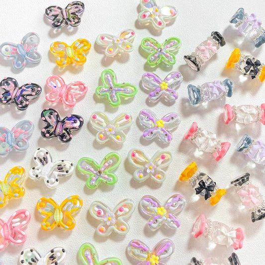 Hand-Painted Beads With Candy Bows