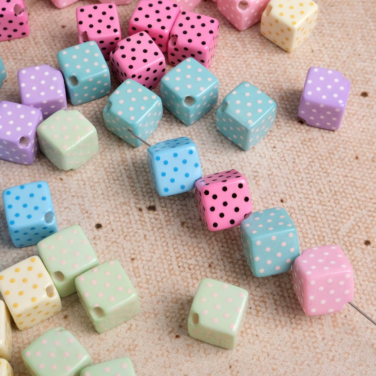 Dot-Shaped Block Bead Stringing Jewelry