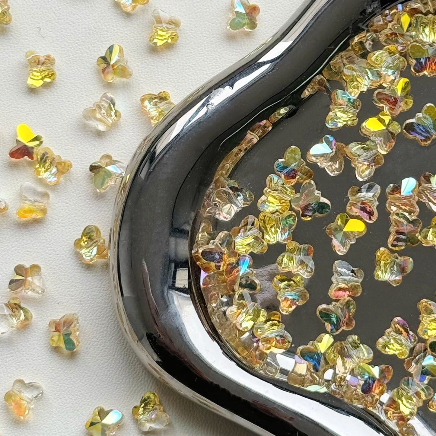 Butterfly Crystal Glass Shiny Beads