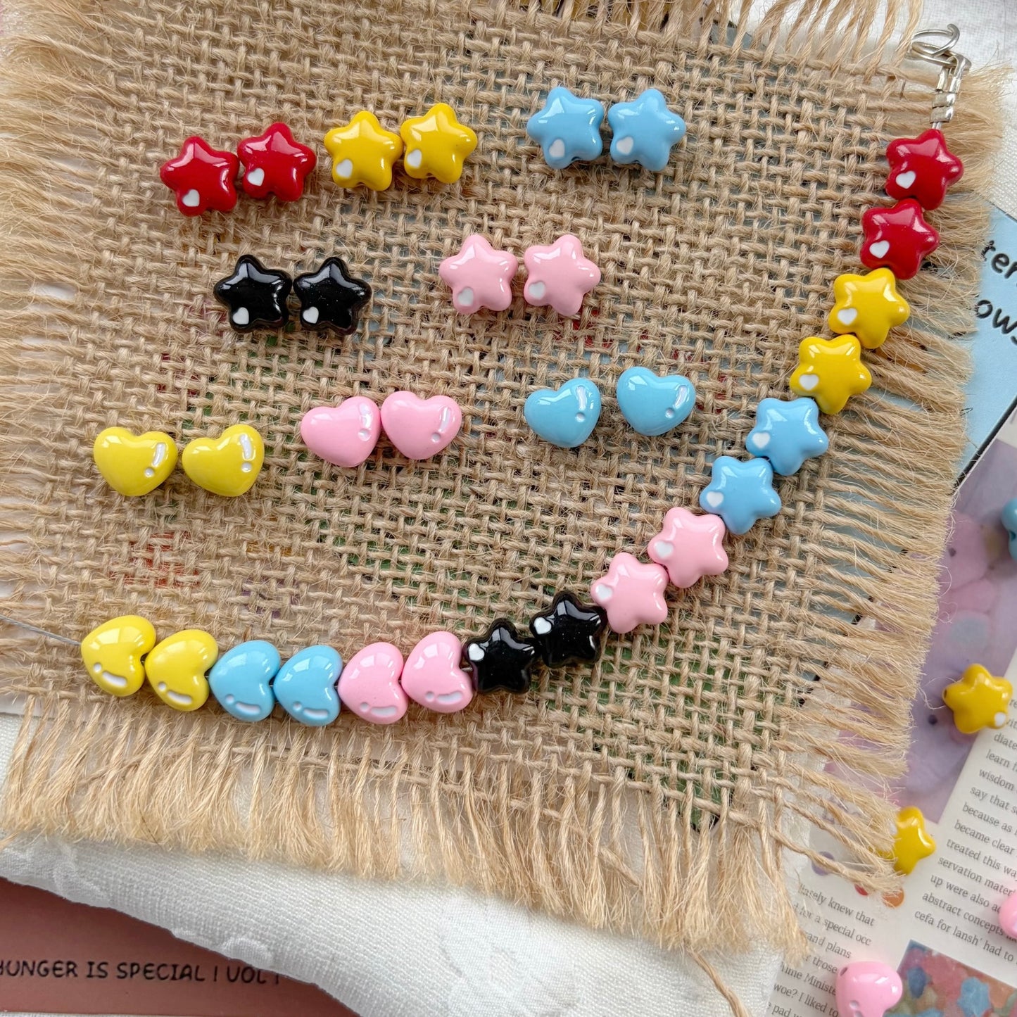 Heart & Star Alloy Beads