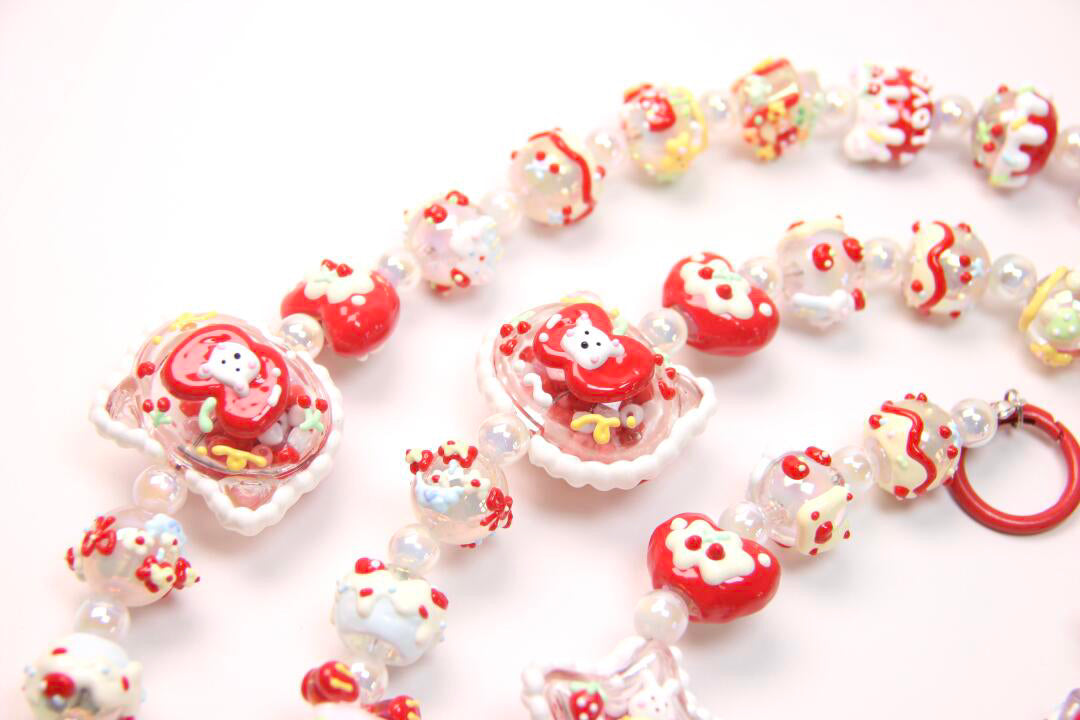 Red Hand-Painted Beads