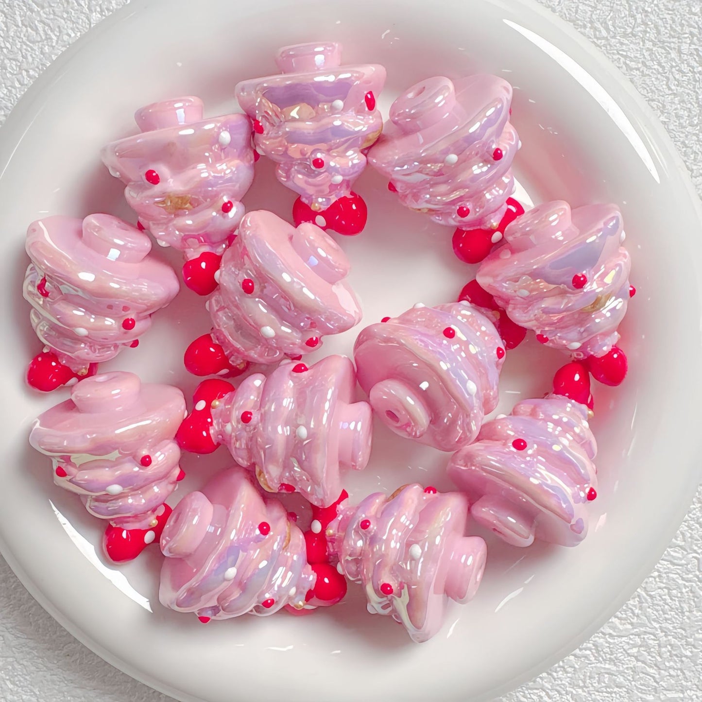 Hand-Painted Beads For Christmas Tree