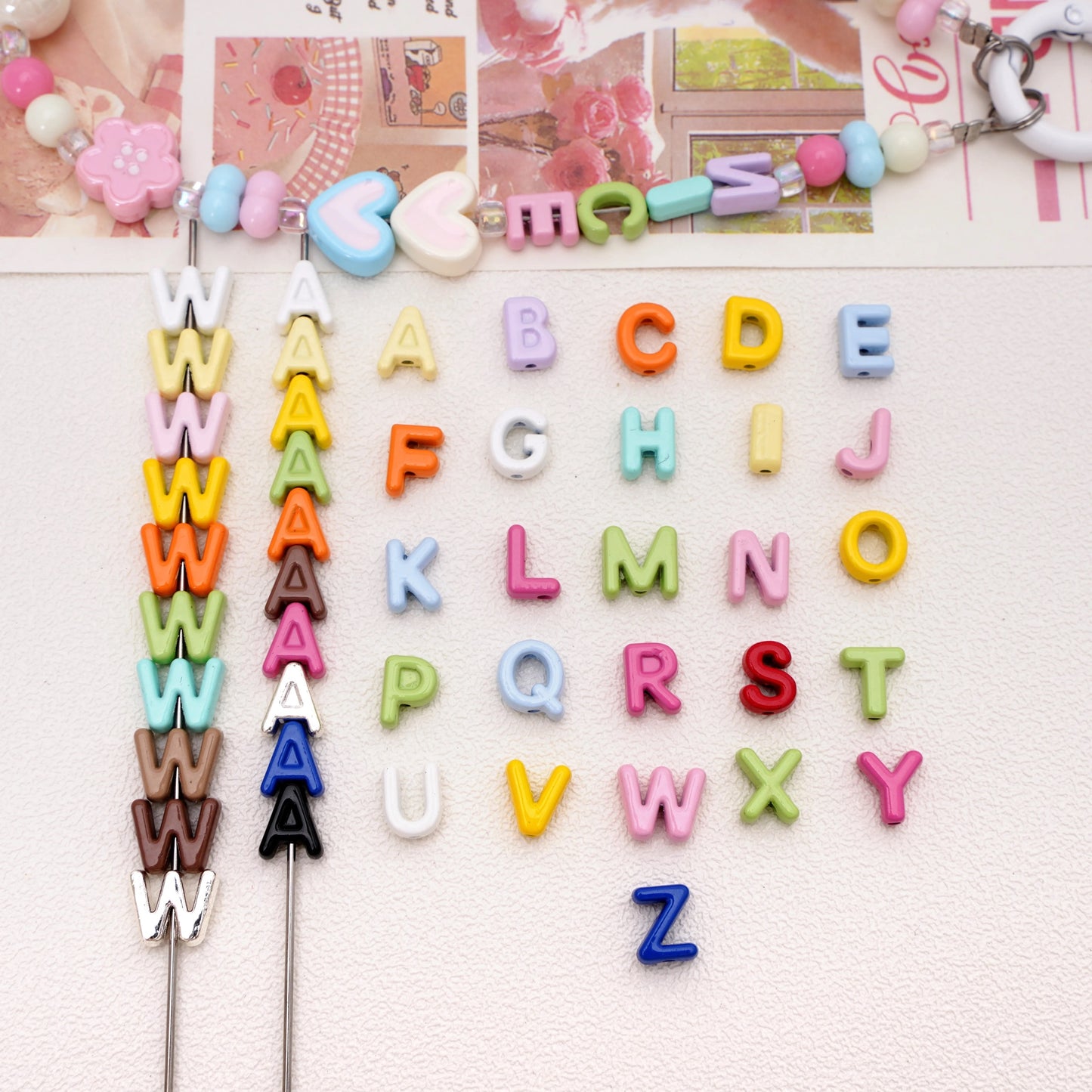 Alphabet Alloy Beads