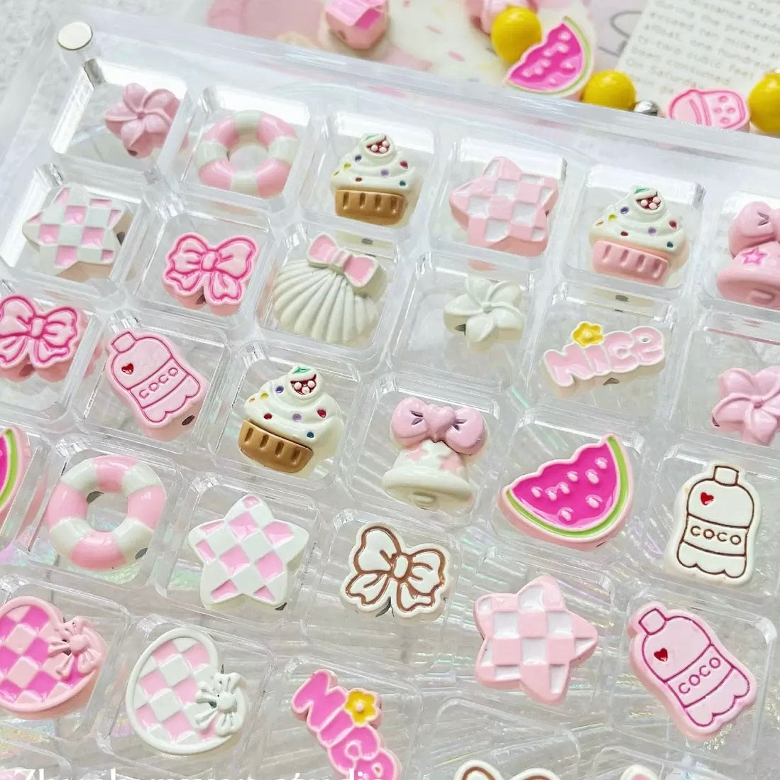 Pink-Toned  Alloy Beads