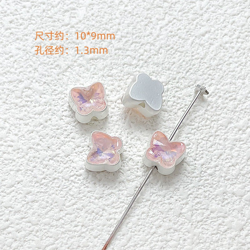 Pink Alloy Beads