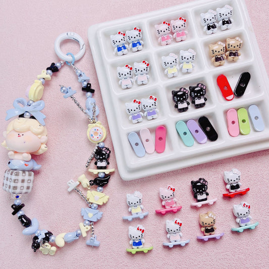 Skateboard Hello Kitty Alloy Beads