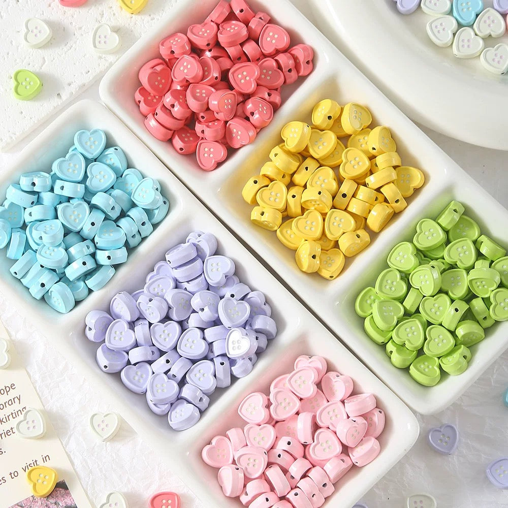 Love Heart Alloy Beads