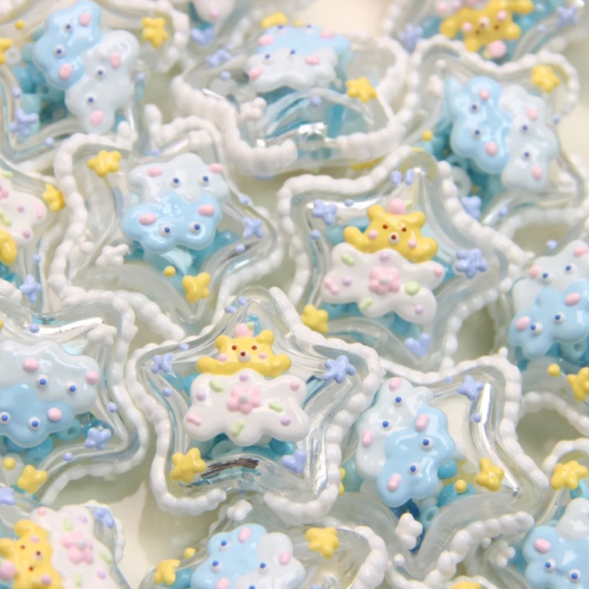 Star-Shaped rock And Roll Hand-Painted Beads