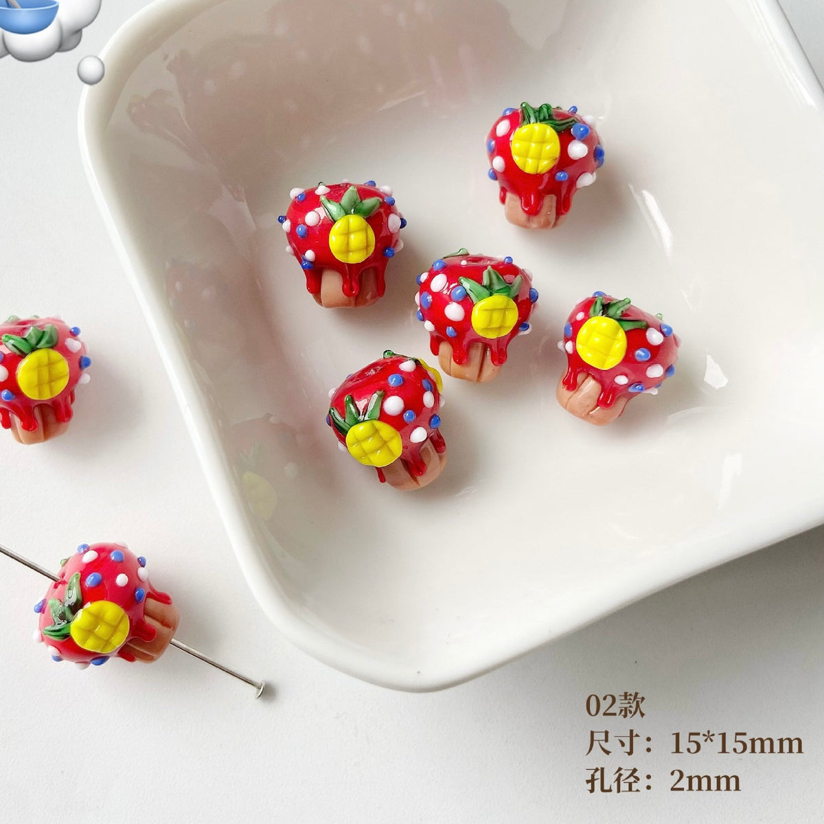 New Glass Mushroom Beads