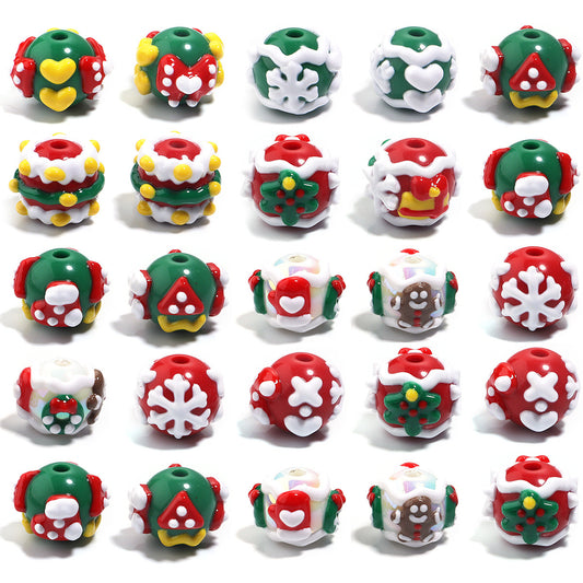 Christmas Collection Of Hand-Painted Beads