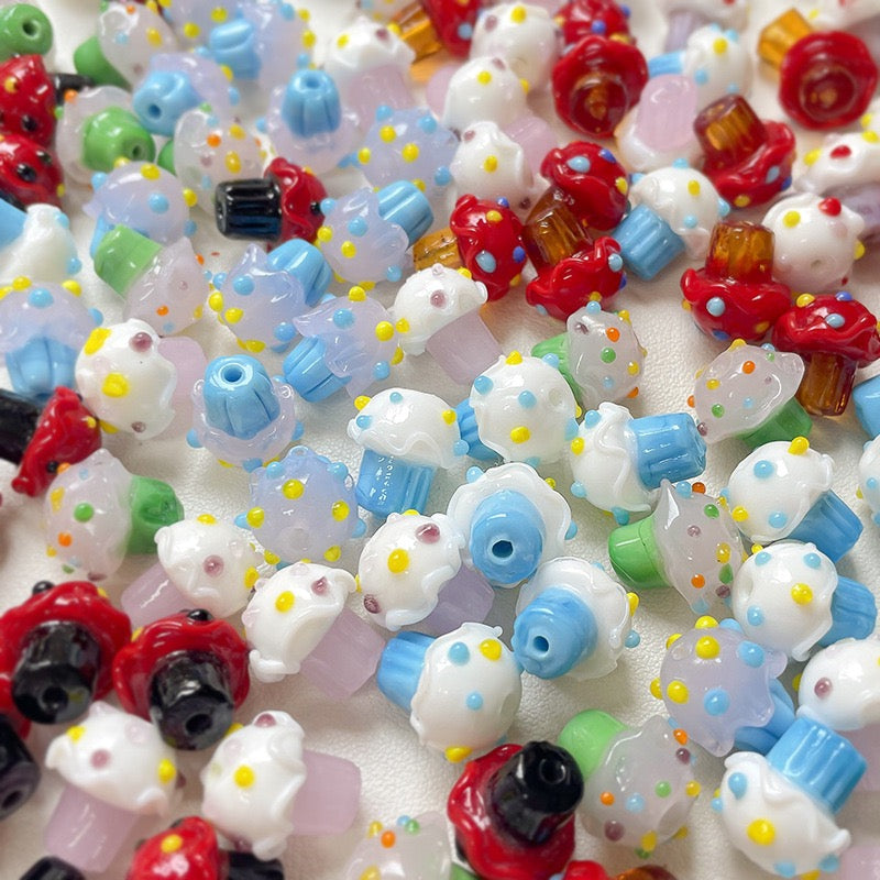 Glass Mushroom Beads