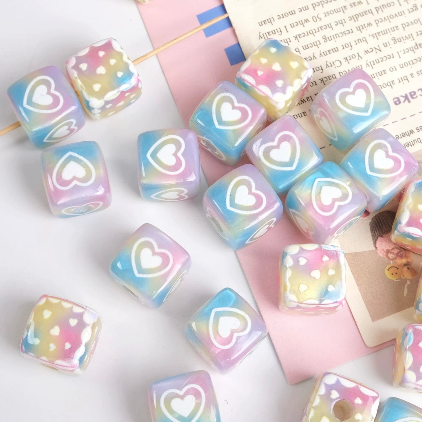 Love Heart Bead Stringing Project