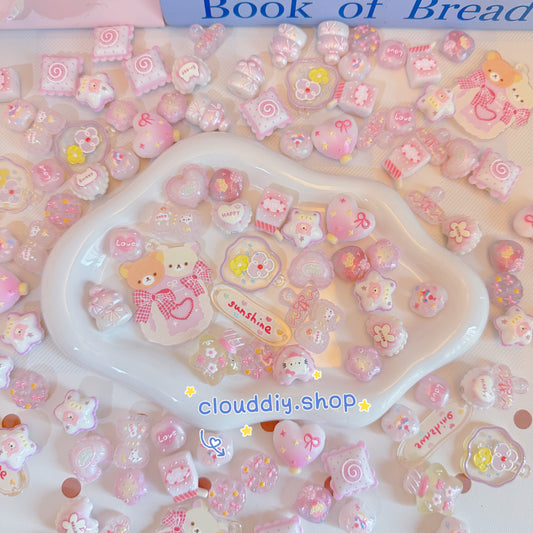 Pink Embossed Beads
