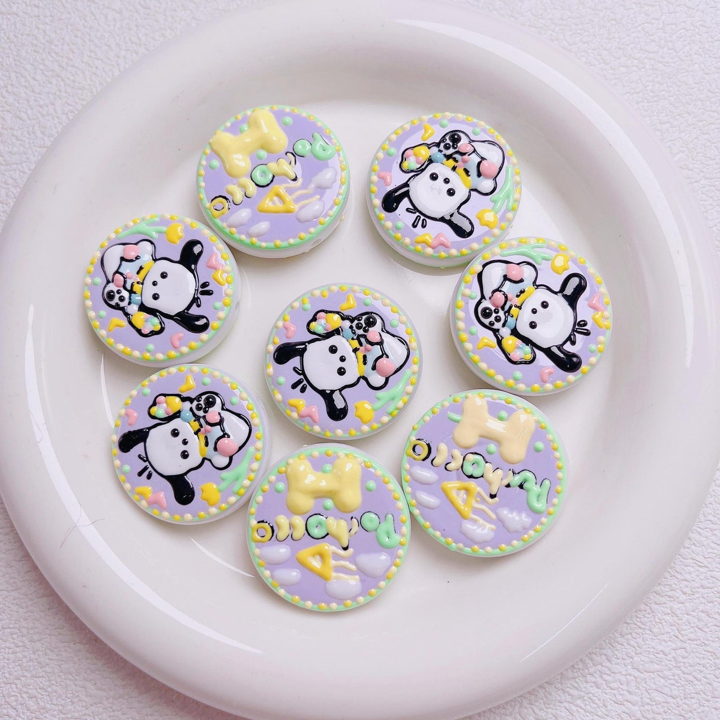 Pochacco Hand-Painted Beads