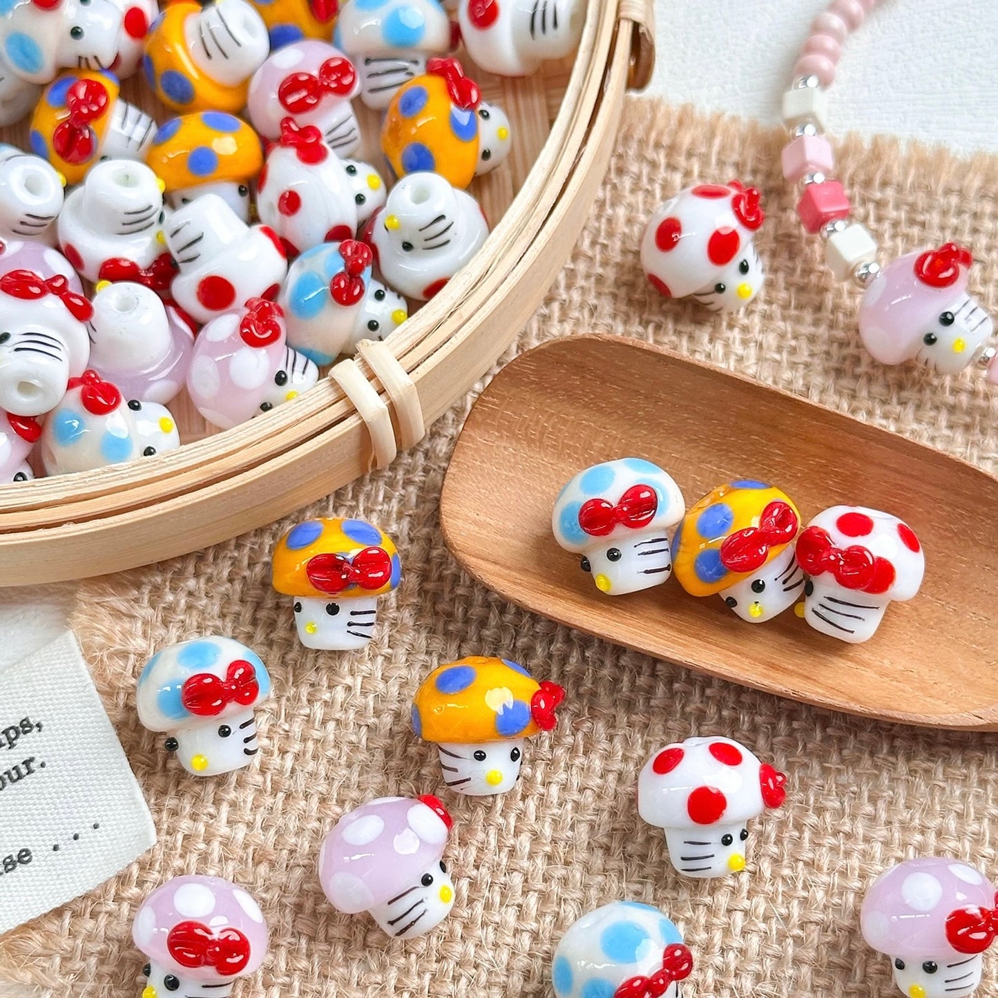 Hello Kitty Glass Beads