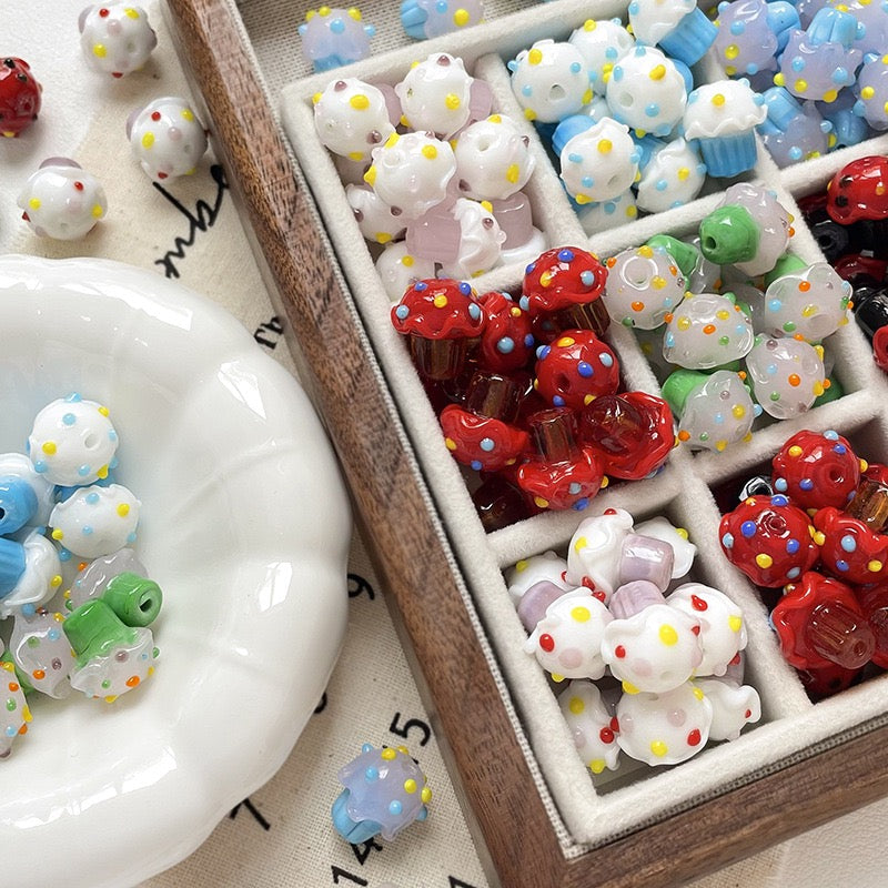 Glass Mushroom Beads