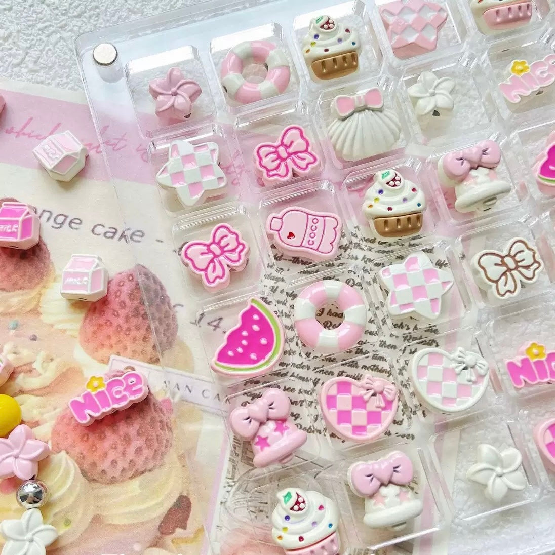 Pink-Toned  Alloy Beads