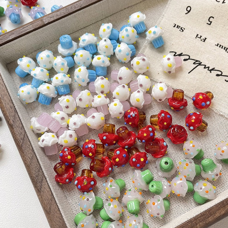 Glass Mushroom Beads