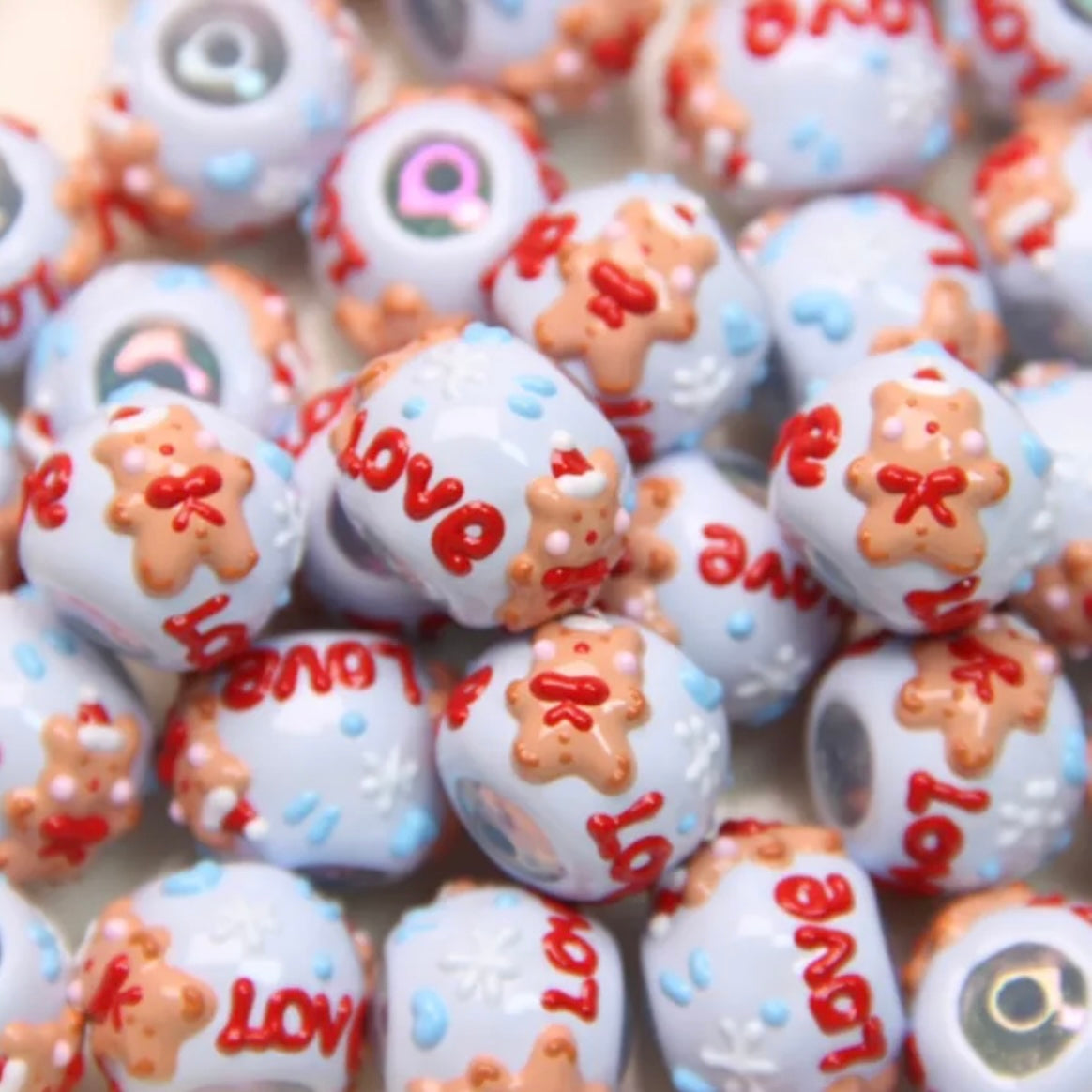 Hand-Painted Beads For Christmas Tree