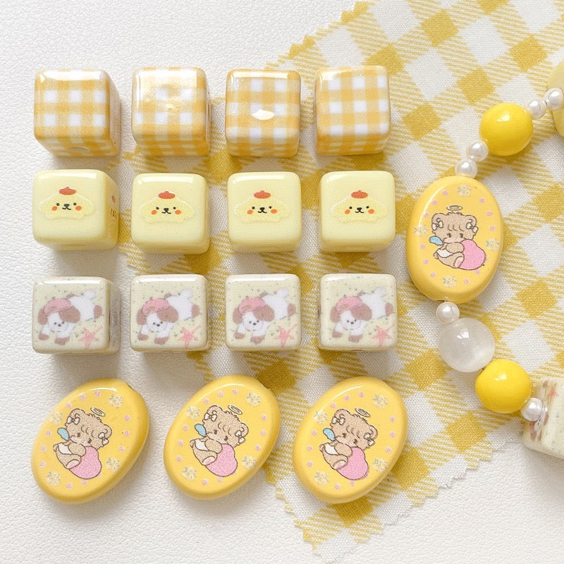 Light Yellow Square Bead