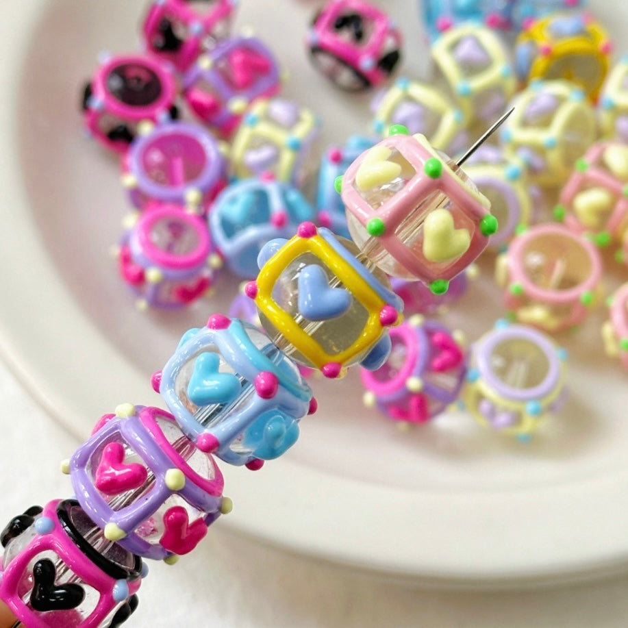 Hand-Painted Colored Love Beads