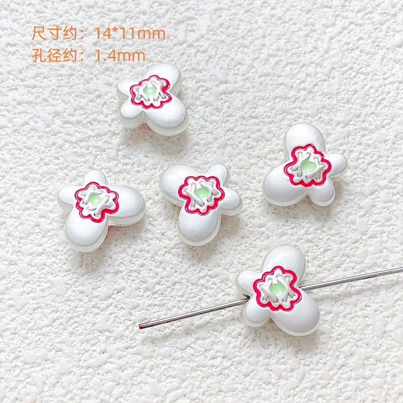 Pink Alloy Beads