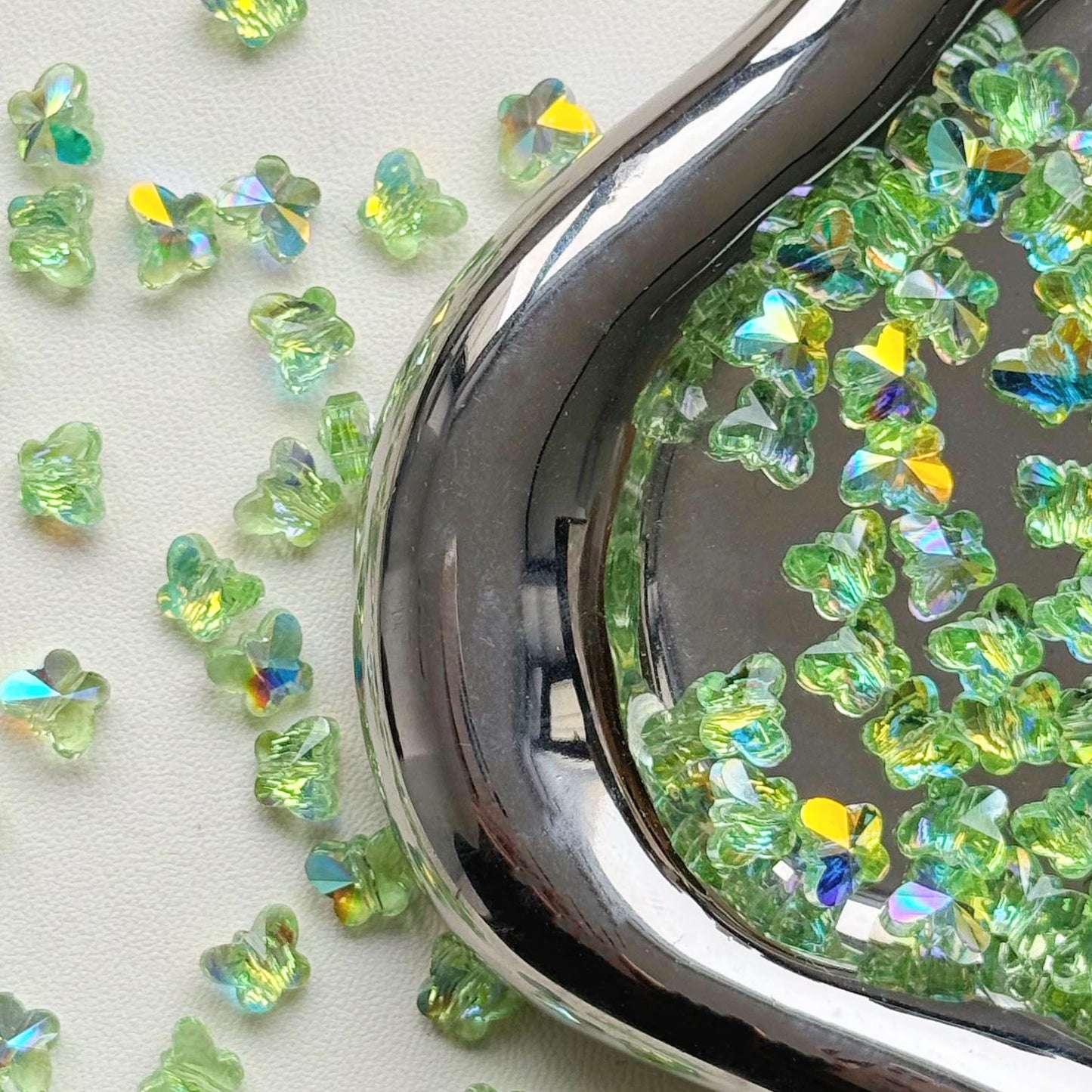 Butterfly Crystal Glass Shiny Beads
