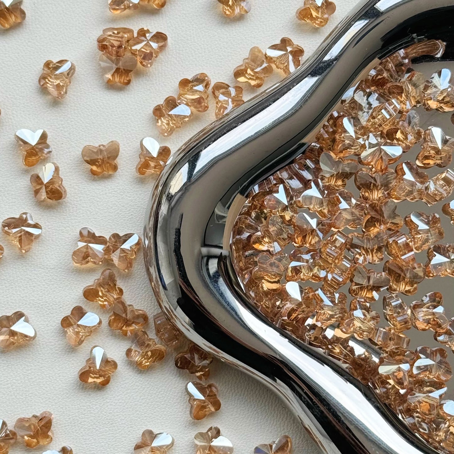 Butterfly Crystal Glass Shiny Beads