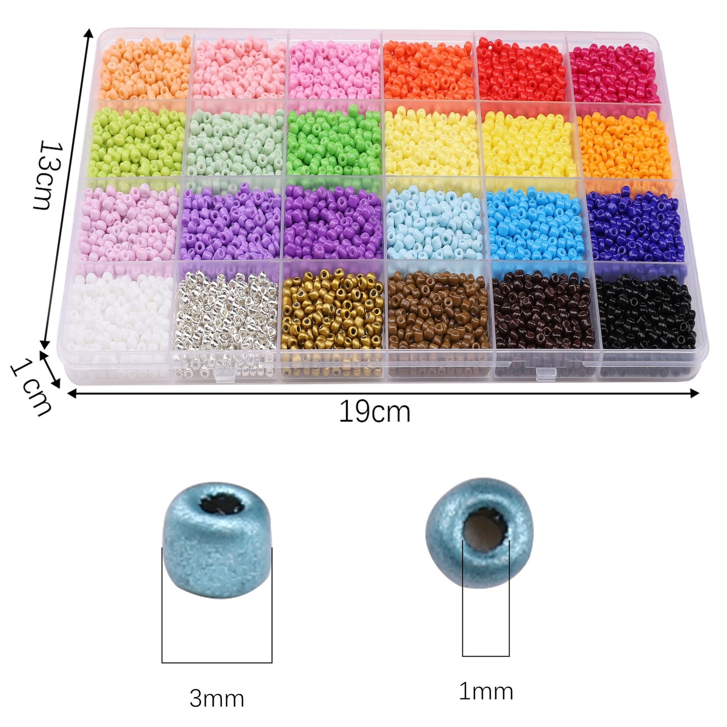 24-Grid 3mm Seed Beads Set
