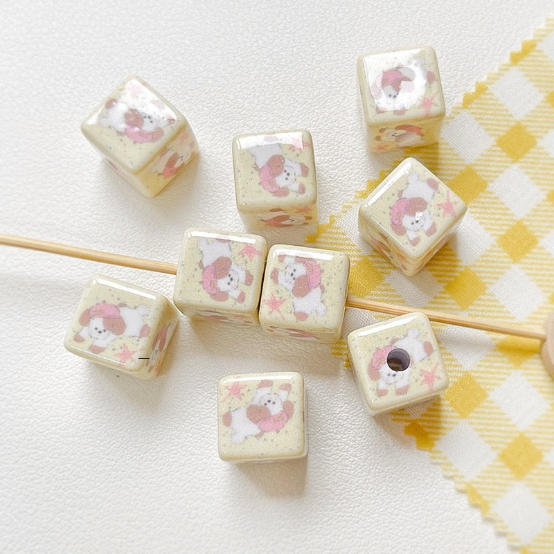 Light Yellow Square Bead