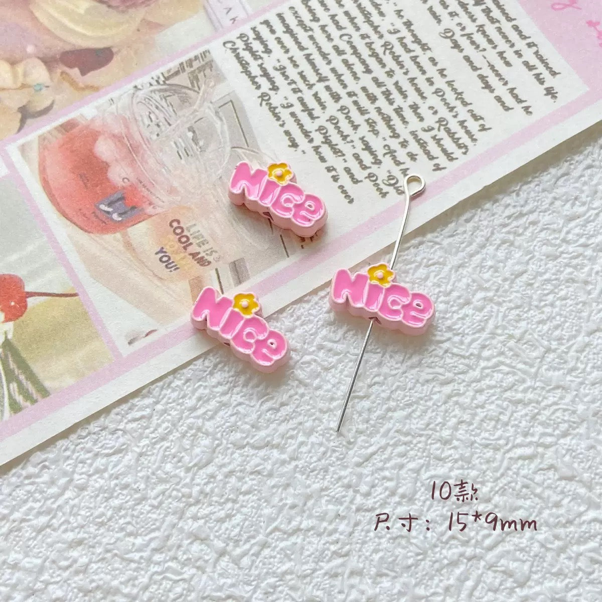 Pink-Toned  Alloy Beads