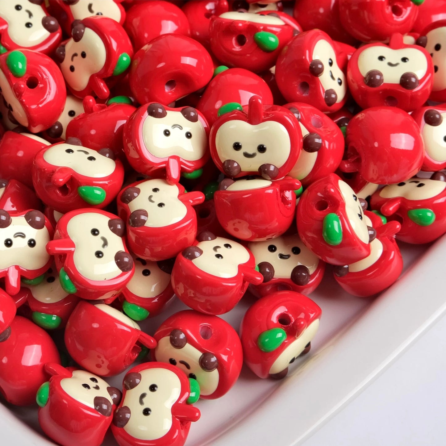 Hand-Painted Apple Beads