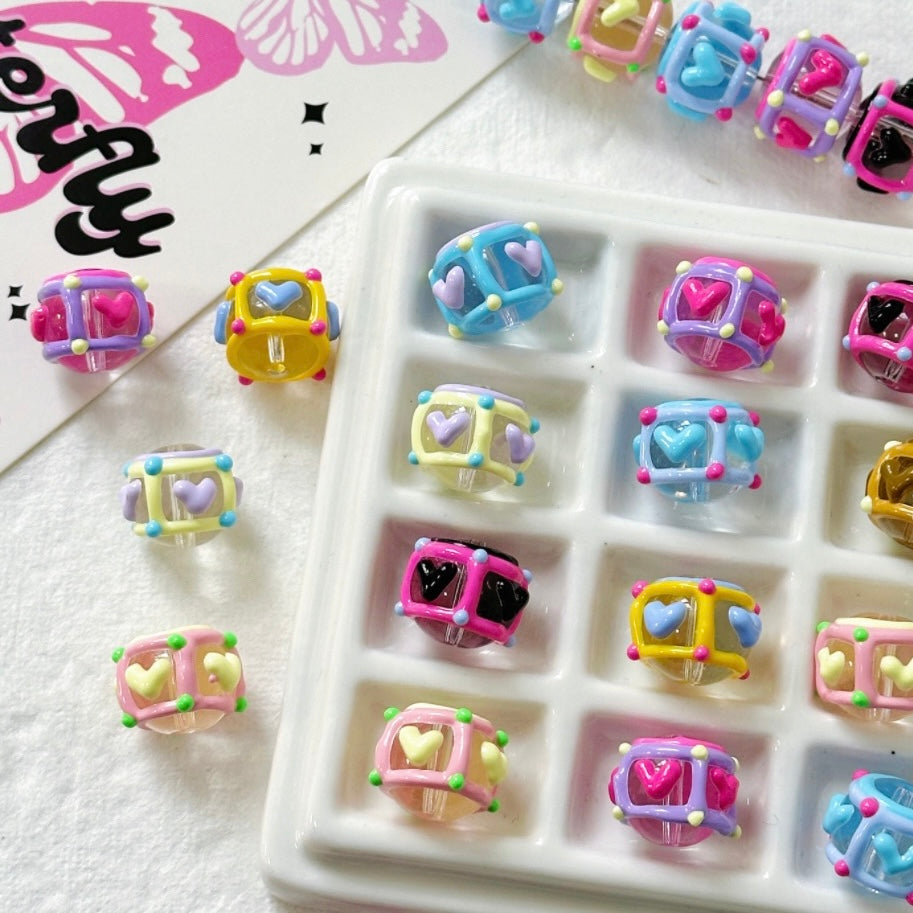 Hand-Painted Colored Love Beads