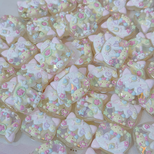 Hand-Painted Alien Cat Head Beads