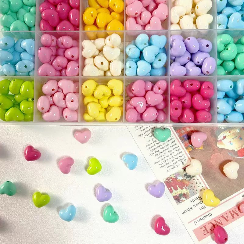 Acrylic Heart-Shaped Beads