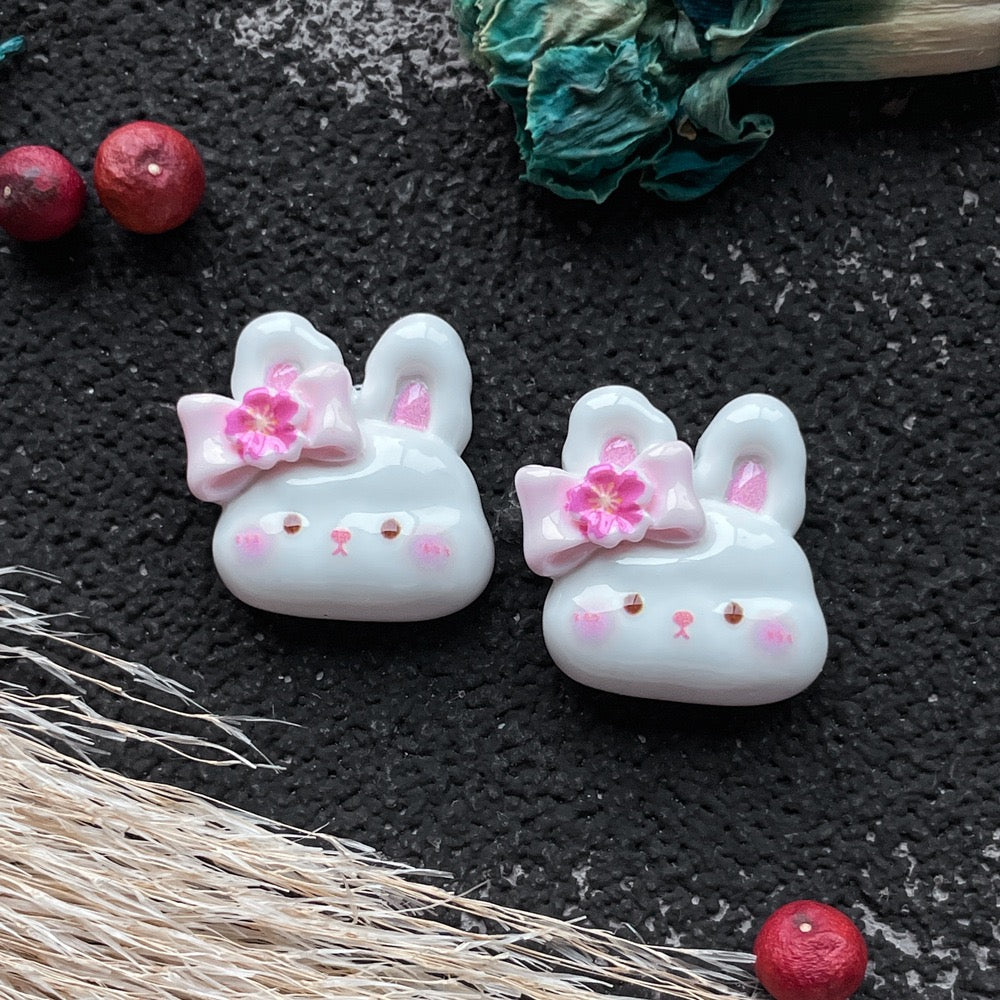 Cute Bunny Girl Resin Charms