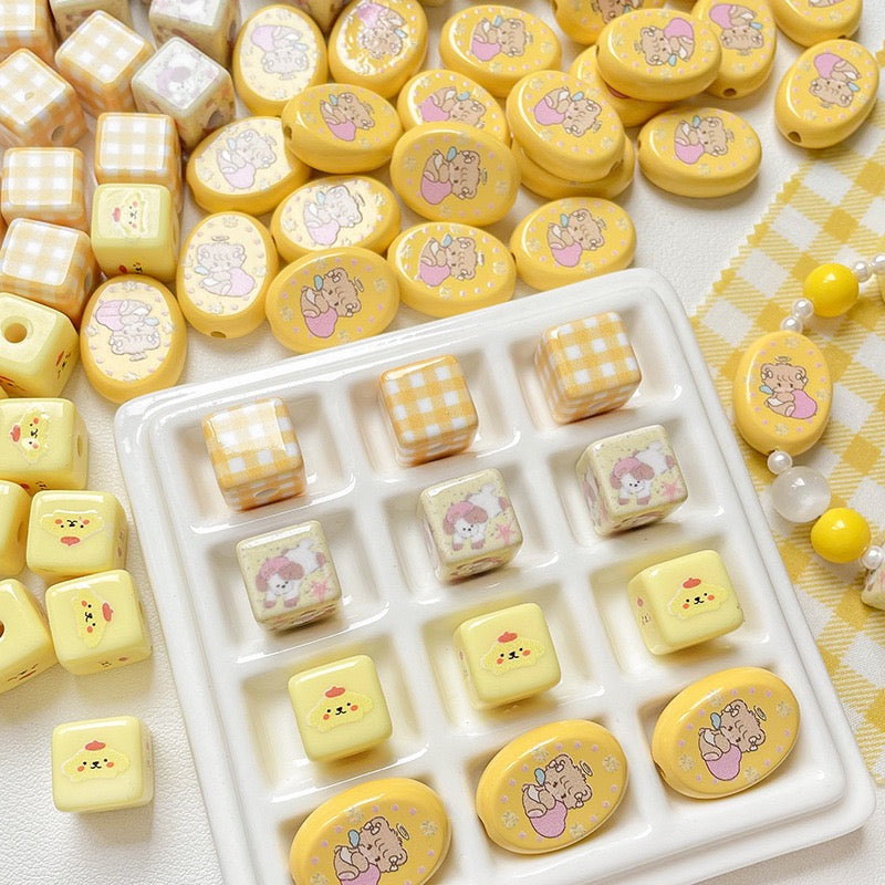 Light Yellow Square Bead