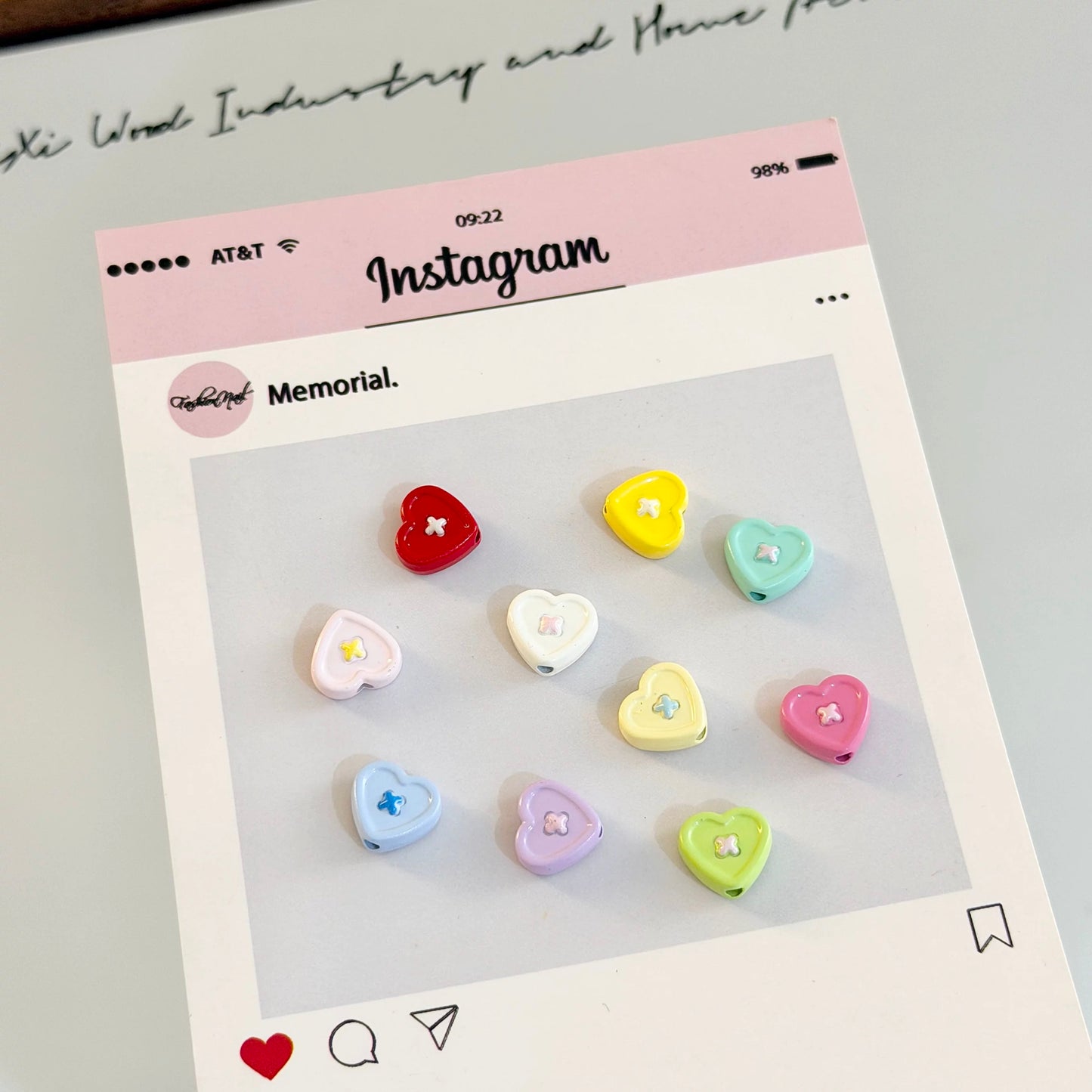 Love Heart Alloy Beads