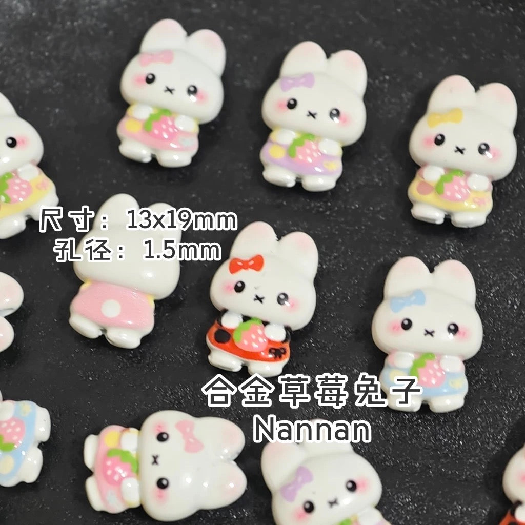 Alloy Rabbit Beaded Charm