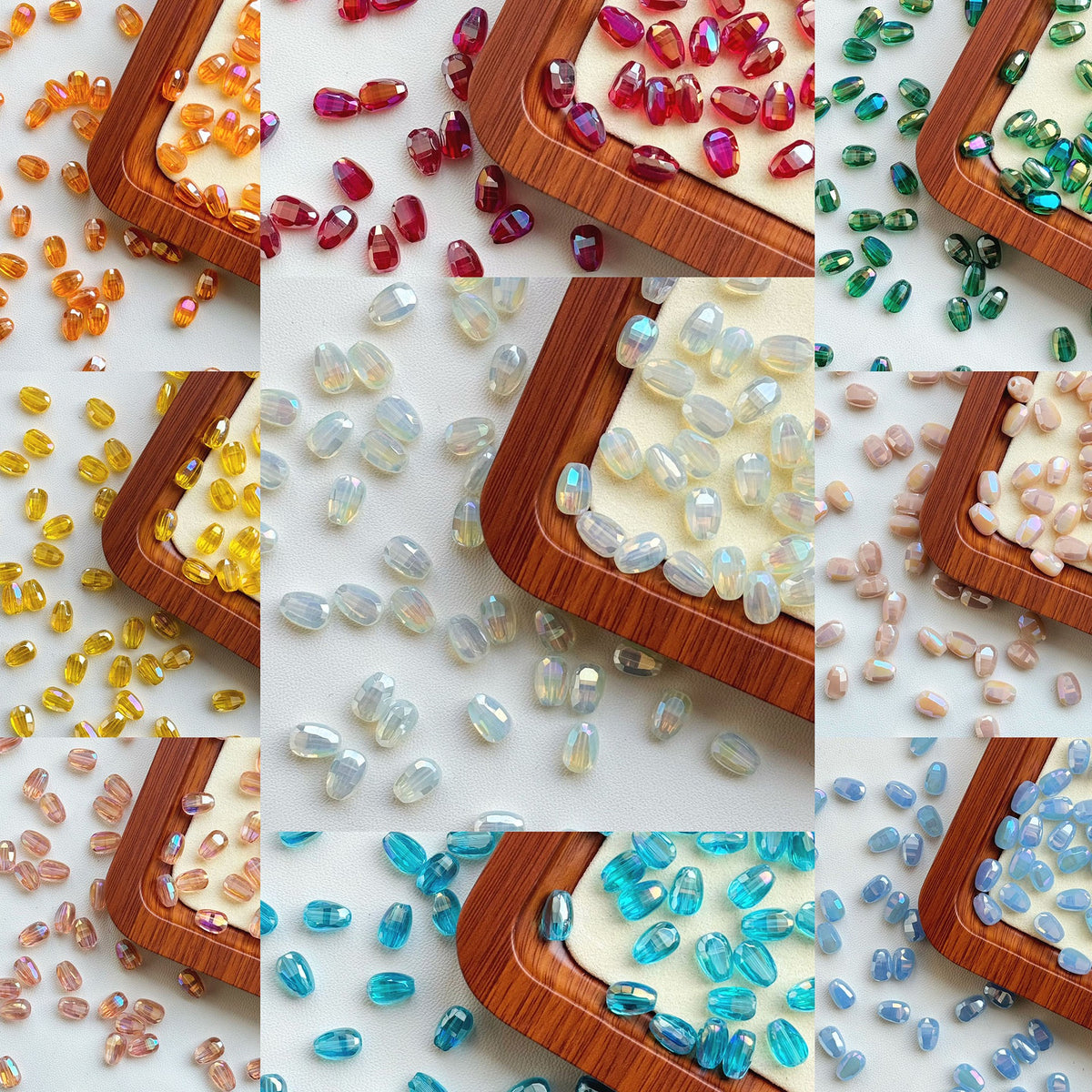 Melon‑seed Shaped Crystal Glass Beads