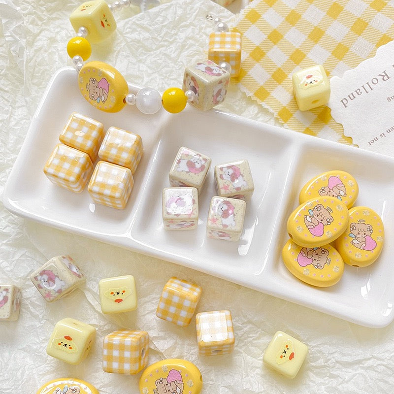 Light Yellow Square Bead