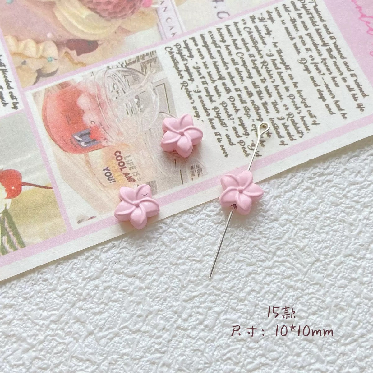 Pink-Toned  Alloy Beads