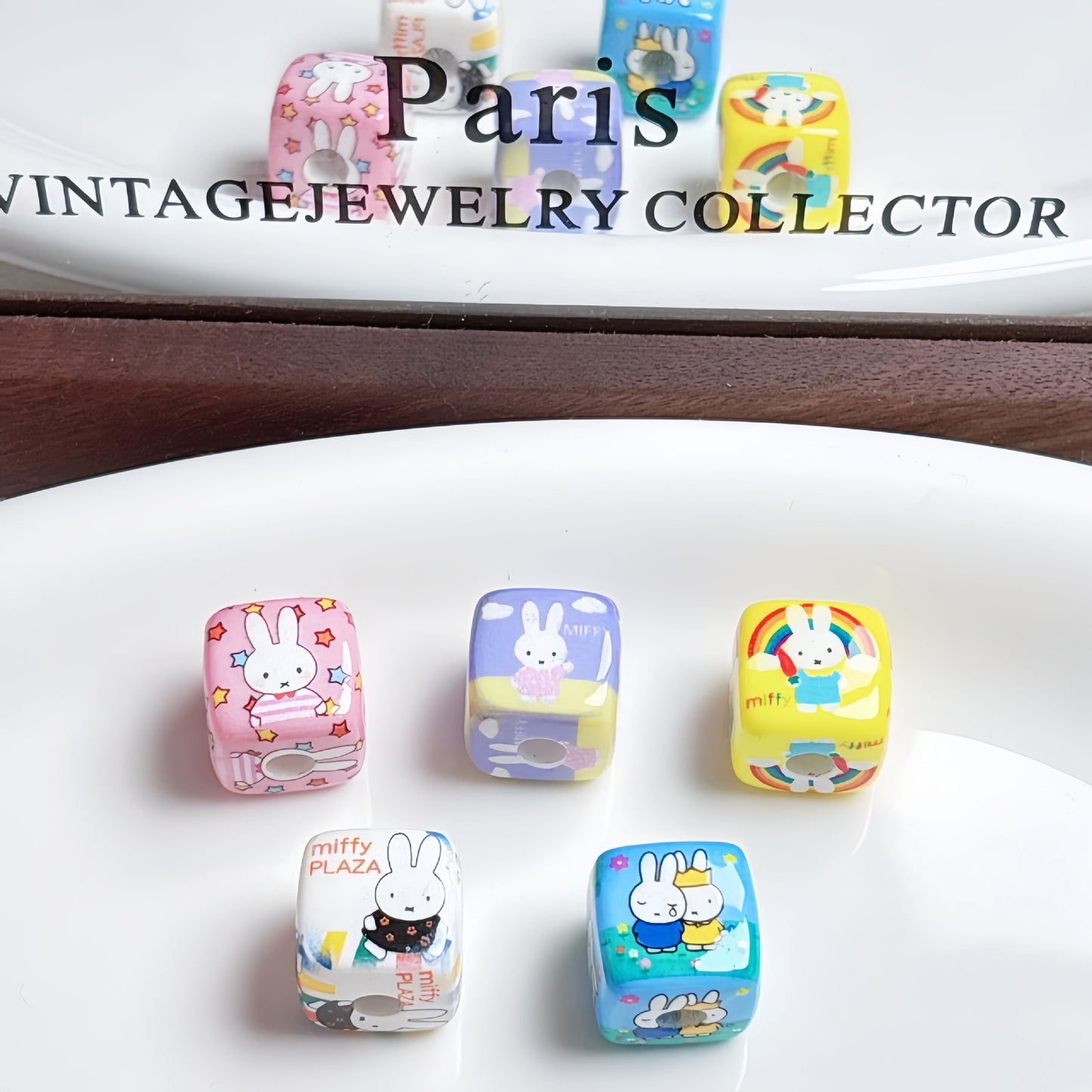 Bunny Square Beads Charm
